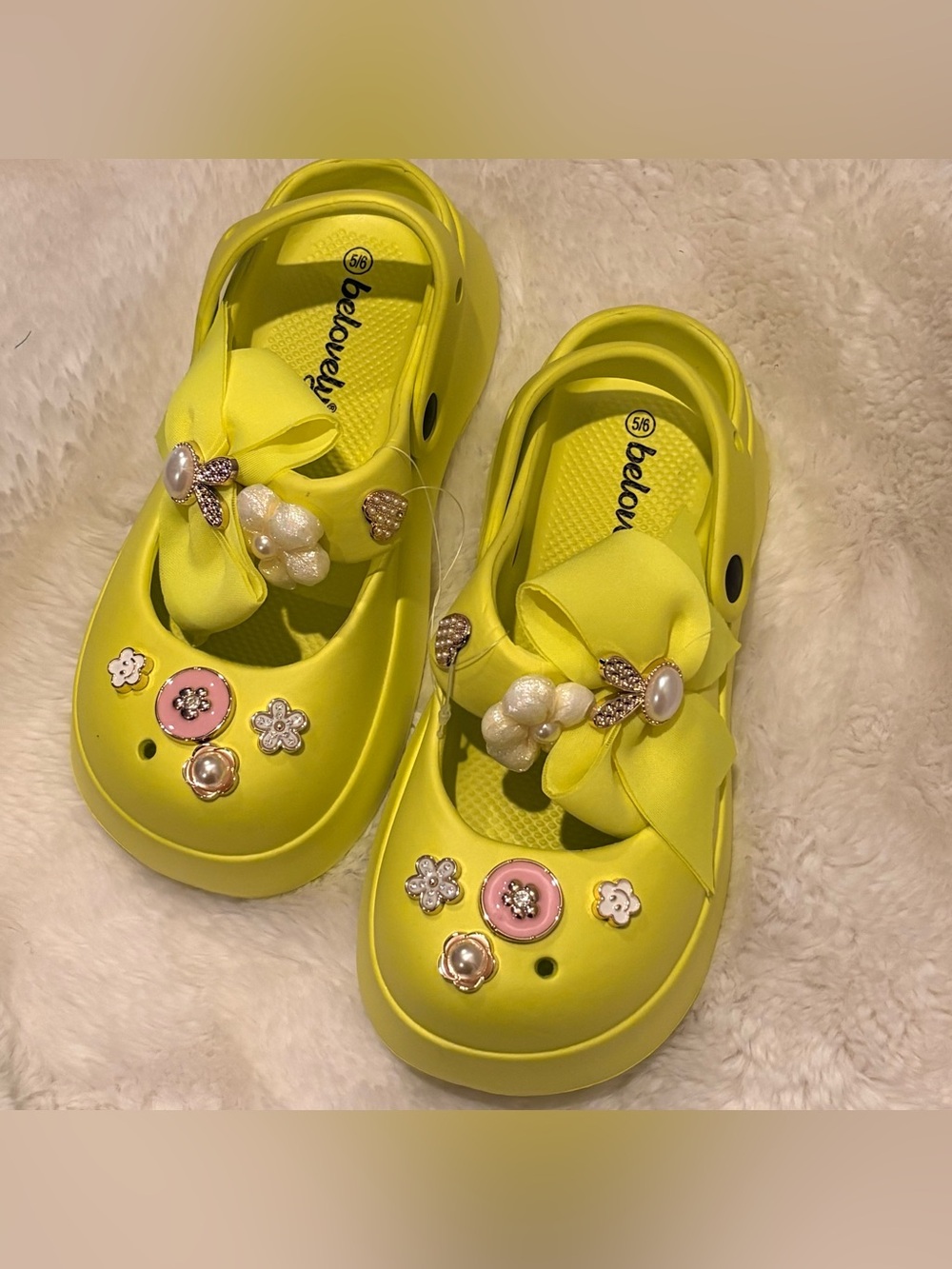 Belovely, Mary Jane Themed Neon Croc Shoes, NWOT